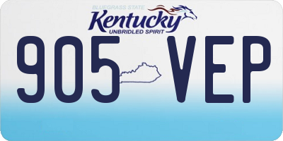 KY license plate 905VEP