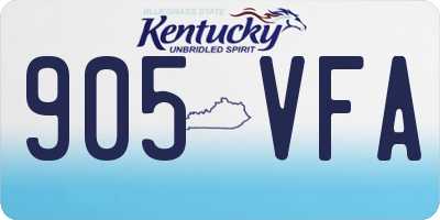KY license plate 905VFA