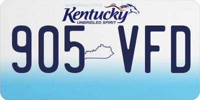 KY license plate 905VFD