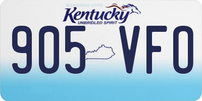 KY license plate 905VFO