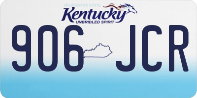 KY license plate 906JCR