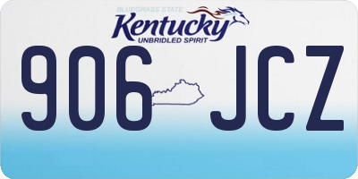 KY license plate 906JCZ