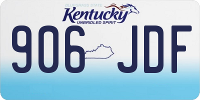 KY license plate 906JDF
