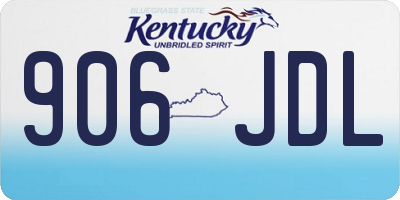 KY license plate 906JDL