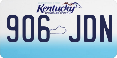 KY license plate 906JDN