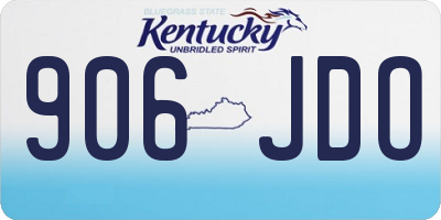 KY license plate 906JDO