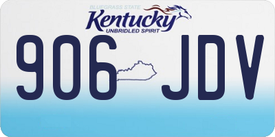 KY license plate 906JDV