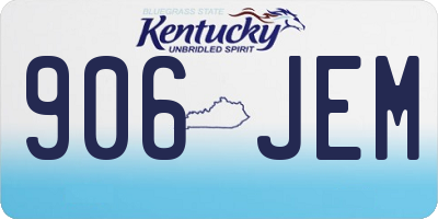 KY license plate 906JEM
