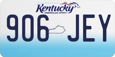 KY license plate 906JEY