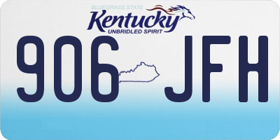 KY license plate 906JFH