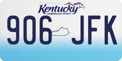 KY license plate 906JFK