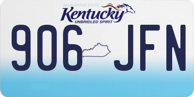 KY license plate 906JFN