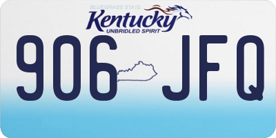 KY license plate 906JFQ