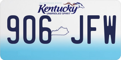 KY license plate 906JFW