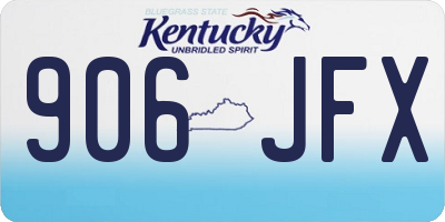 KY license plate 906JFX