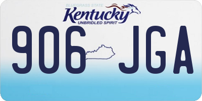 KY license plate 906JGA