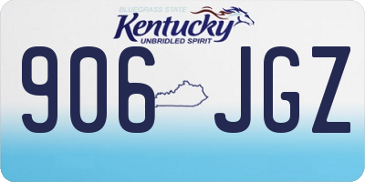 KY license plate 906JGZ