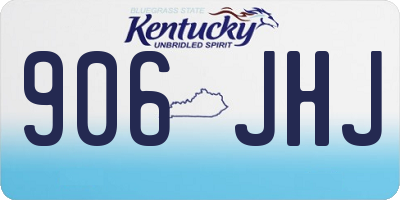 KY license plate 906JHJ