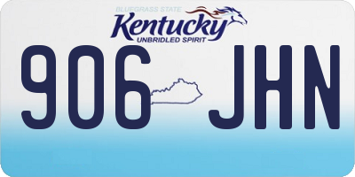 KY license plate 906JHN