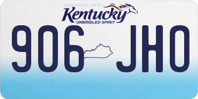 KY license plate 906JHO