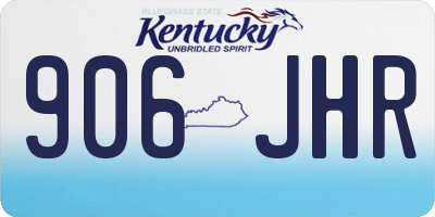 KY license plate 906JHR