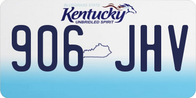 KY license plate 906JHV