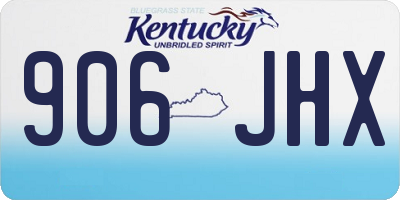 KY license plate 906JHX