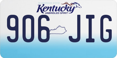 KY license plate 906JIG