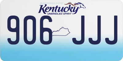 KY license plate 906JJJ