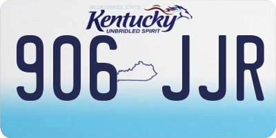 KY license plate 906JJR