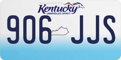 KY license plate 906JJS