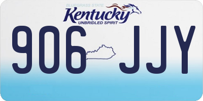 KY license plate 906JJY