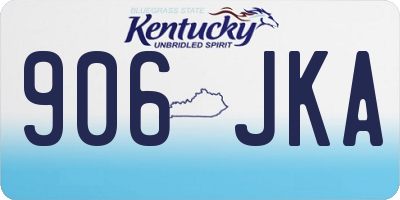 KY license plate 906JKA