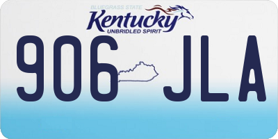 KY license plate 906JLA