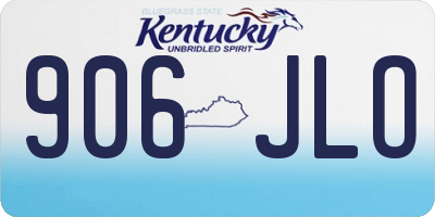 KY license plate 906JLO
