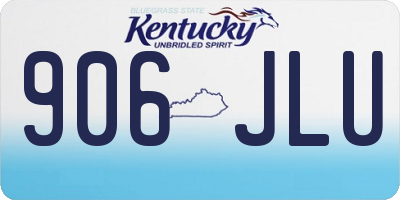 KY license plate 906JLU