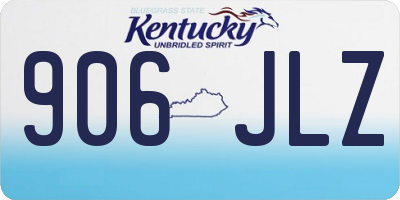 KY license plate 906JLZ