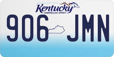 KY license plate 906JMN