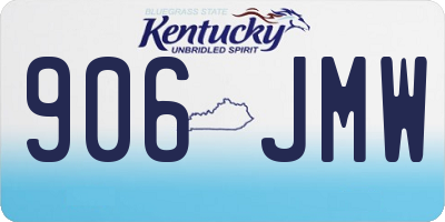 KY license plate 906JMW