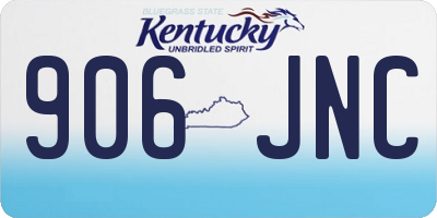 KY license plate 906JNC