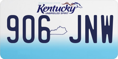 KY license plate 906JNW