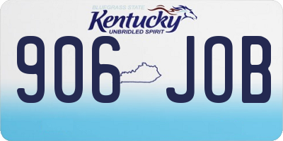 KY license plate 906JOB