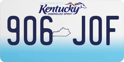KY license plate 906JOF