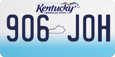 KY license plate 906JOH