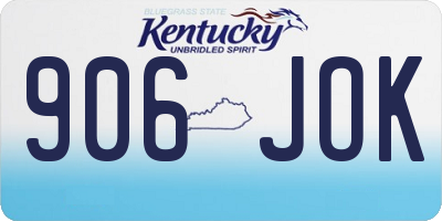 KY license plate 906JOK
