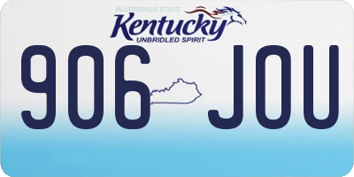 KY license plate 906JOU