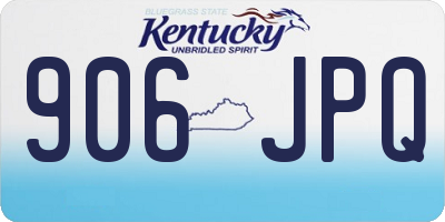 KY license plate 906JPQ