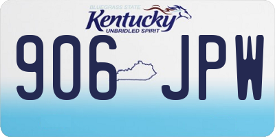 KY license plate 906JPW