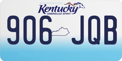 KY license plate 906JQB