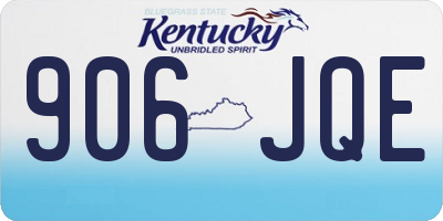 KY license plate 906JQE